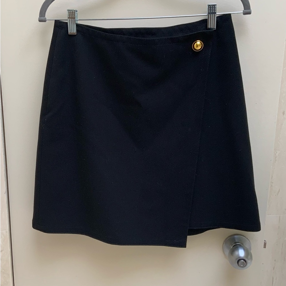 Loft Black Wrap A-line Skirt